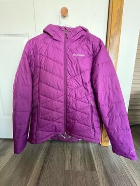 Columbia Girls' Bright Purple Hooded Puffer Jacket